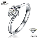 Natural diamond Ring 18k Gold Wedding Female Propose Engagement Anniversary Custom 2017 New Hot Sale Women 100% Good Party