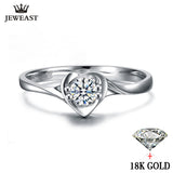 Natural diamond Ring 18k Gold Wedding Female Propose Engagement Anniversary Custom 2017 New Hot Sale Women 100% Good Party