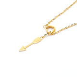 Necklace For Women Stainless Steel Gold&Steel Color High Polished Chain Necklace Fashion Jewelry With Heart&Arrow Shap Pendant