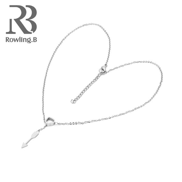 Necklace For Women Stainless Steel Gold&Steel Color High Polished Chain Necklace Fashion Jewelry With Heart&Arrow Shap Pendant