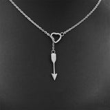 Necklace For Women Stainless Steel Gold&Steel Color High Polished Chain Necklace Fashion Jewelry With Heart&Arrow Shap Pendant