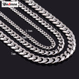 Never Fade 3.6mm/5mm/7mm Stainless Steel Cuban Chain Necklace Waterproof  Men Link Curb Chain Gift Jewelry Length Customized