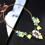 New Arrival Resin Fashion Colorful Cute Charm Gem Flower Choker Necklaces & Pendants Fashion Jewelry Woman Gift Summer style 749