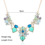 New Arrival Resin Fashion Colorful Cute Charm Gem Flower Choker Necklaces & Pendants Fashion Jewelry Woman Gift Summer style 749