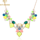 New Arrival Resin Fashion Colorful Cute Charm Gem Flower Choker Necklaces & Pendants Fashion Jewelry Woman Gift Summer style 749