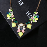 New Arrival Resin Fashion Colorful Cute Charm Gem Flower Choker Necklaces & Pendants Fashion Jewelry Woman Gift Summer style 749