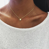 New Delicate Pendant Necklace Curved Crescent Moon Star Heart Choker Necklace Gold Silver Women Necklace Jewelry Birthday Gift