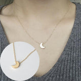 New Delicate Pendant Necklace Curved Crescent Moon Star Heart Choker Necklace Gold Silver Women Necklace Jewelry Birthday Gift