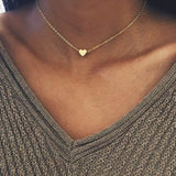 New Heart Necklace For Women Short gold necklace chain  Pendant Necklace Gift Ethnic Bohemian Choker Necklace collier femme