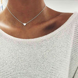 New Heart Necklace For Women Short gold necklace chain  Pendant Necklace Gift Ethnic Bohemian Choker Necklace collier femme