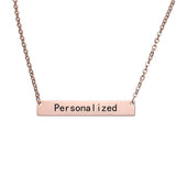 New Personalized Blank Bar Pendant Necklace 3 Colors Stainless Steel Custom Name Plate Necklace Can Engrave Word Letters Jewelry