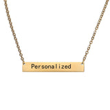New Personalized Blank Bar Pendant Necklace 3 Colors Stainless Steel Custom Name Plate Necklace Can Engrave Word Letters Jewelry