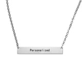 New Personalized Blank Bar Pendant Necklace 3 Colors Stainless Steel Custom Name Plate Necklace Can Engrave Word Letters Jewelry