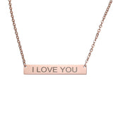 New Personalized Blank Bar Pendant Necklace 3 Colors Stainless Steel Custom Name Plate Necklace Can Engrave Word Letters Jewelry