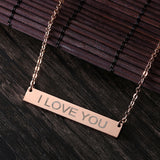 New Personalized Blank Bar Pendant Necklace 3 Colors Stainless Steel Custom Name Plate Necklace Can Engrave Word Letters Jewelry