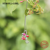 New arrival 925 sterling silver love heart rose chain pendant necklace with enamel&CZ diy fashion jewelry factory supply giftS