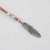 New collares necklaces & pendants Cool Rock Feathers Pendant Genuine Leather Long Chain Necklace Vintage Design Men Necklaces