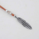 New collares necklaces & pendants Cool Rock Feathers Pendant Genuine Leather Long Chain Necklace Vintage Design Men Necklaces