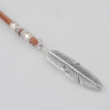 New collares necklaces & pendants Cool Rock Feathers Pendant Genuine Leather Long Chain Necklace Vintage Design Men Necklaces