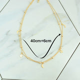 New fashion jewelry 2 layer star moon choker necklace nice gift for women girl (order 3 pieces have 15% off) N2076