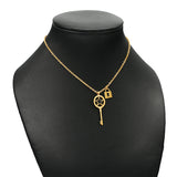 Pendant Necklace For Women 316L Stainless Steel Gold&Steel Color High Polished Chain Necklace Jewelry With Lock&Key Pendants