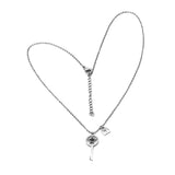 Pendant Necklace For Women 316L Stainless Steel Gold&Steel Color High Polished Chain Necklace Jewelry With Lock&Key Pendants