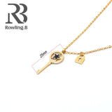 Pendant Necklace For Women 316L Stainless Steel Gold&Steel Color High Polished Chain Necklace Jewelry With Lock&Key Pendants