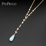 PrePiece Gold Color Moonstone Imitation Pearl Pendant Beaded Necklace 2017 New Design European Jewelry For Women Bijoux PN0671