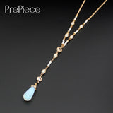 PrePiece Gold Color Moonstone Imitation Pearl Pendant Beaded Necklace 2017 New Design European Jewelry For Women Bijoux PN0671