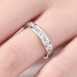 Princess Cut Diamond Wedding Ring Solid 14k White Gold Engagement Ring Women Men Anniversary Gift Half Eternity Antique Natural