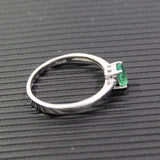 Promotion natural emerald wedding ring for woman 0.4 ct 4mm*6mm natural I grade emerald solid 925 silver emerald gemstone ring