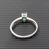 Promotion natural emerald wedding ring for woman 0.4 ct 4mm*6mm natural I grade emerald solid 925 silver emerald gemstone ring