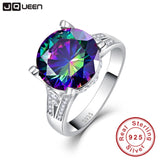 Rainbow Topaz Engagement Wedding Ring Set 925 Sterling Silver Rings For Women Band Wedding Rings Promise Ring Bridal Jewelry