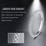 Rinntin Women Eternity Rings 100% Sterling Silver Prong Setting Wedding & Engagement Ring Party Fine Jewelry TSR63