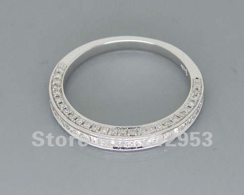 Romantic 14Kt Solid White Gold Wedding Band Ring R00320