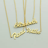 Rose Gold Silver Color Personalized Custom Name Pendant Necklace Customized Cursive Nameplate Necklace Handmade Birthday Gift