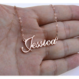 Rose Gold Silver Color Personalized Custom Name Pendant Necklace Customized Cursive Nameplate Necklace Handmade Birthday Gift