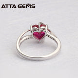 Ruby Sterling Silver Ring 2.25 Carats Silver Ruby Ring for Party Wedding And Engagement Women Fashion Ruby Silver Ring