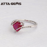 Ruby Sterling Silver Ring 2.25 Carats Silver Ruby Ring for Party Wedding And Engagement Women Fashion Ruby Silver Ring