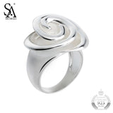 SA SILVERAGE Ring Silver 925 Flower Rings For Women Girl Pure Silver S925 Fine Jewelry 2018 Wedding Christmas Gift