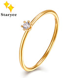 STARYEE Certified Natural Diamond Engagement Rings 0.05CT VS H EX Solid 18K Au750 Yellow Gold Elegant Wedding Jewelry For Women