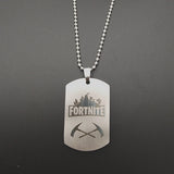 SUTEYI Hot FPS Game Fortnite Logo Printing Necklace Stainless Steel  Pendant Necklaces  Beads Chain Men Women Memento Jewelry