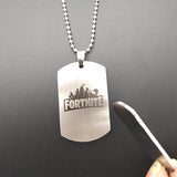 SUTEYI Hot FPS Game Fortnite Logo Printing Necklace Stainless Steel  Pendant Necklaces  Beads Chain Men Women Memento Jewelry