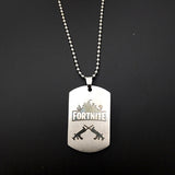 SUTEYI Hot FPS Game Fortnite Logo Printing Necklace Stainless Steel  Pendant Necklaces  Beads Chain Men Women Memento Jewelry