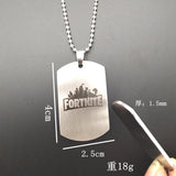 SUTEYI Hot FPS Game Fortnite Logo Printing Necklace Stainless Steel  Pendant Necklaces  Beads Chain Men Women Memento Jewelry