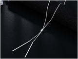 Shineland Women Accessories Hot Fashion Gold-color Metal Chain Collier Long Strip Pendants Gifts Lady Charm Necklaces Jewelry