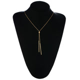 Shineland Women Accessories Hot Fashion Gold-color Metal Chain Collier Long Strip Pendants Gifts Lady Charm Necklaces Jewelry