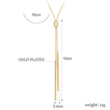 Shineland Women Accessories Hot Fashion Gold-color Metal Chain Collier Long Strip Pendants Gifts Lady Charm Necklaces Jewelry