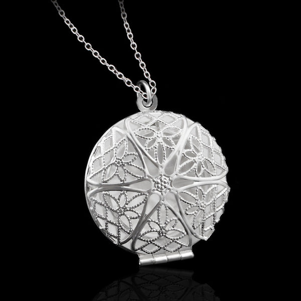 Silver-Color Fashion jewelry vintage carved Pocket watch pendant necklace Necklaces & Pendants antique Silver-Color