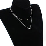 Simple Boho Gold Color Silver heart Bead Multilayer Necklace Chockers For Women Bijou Necklaces Pendants Stratification Chokers